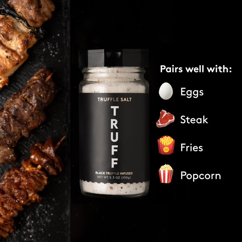TRUFF Black Truffle Salt, Fine and Coarse Sea Salt, Dried Black Summer Truffles, Specialty Seasoning for A Truly Aromatic Flavor Experience, For the Finest Steaks or Unique Everyday Popcorn (5.3 oz) - Image 2
